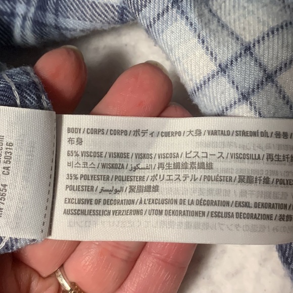 Abercrombie Kids Girls Flannel Button-Up, EUC, Size 9/10 - Picture 9 of 10